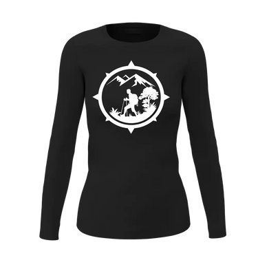 Hiking Mountain Compass Women Long Sleeve Shirt